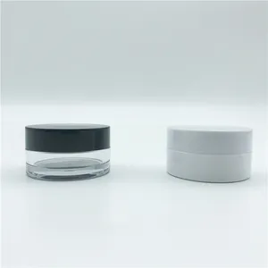 15ml Plastic Recycle PET Clear PET Jar Body Butter Cream Lotion Container with White Black Lid