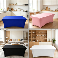 Housse de table élastique personnalisée à impression numérique, nappe rectangulaire portable pour usage quotidien, événements, salons professionnels, bannières promotionnelles et décoration