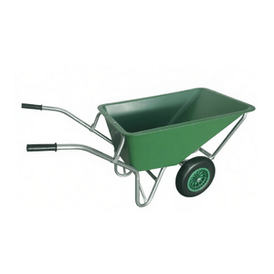 عربة يد ثقيلة الخدمة خضراء اللون بإطار فولاذي موثوق وعجلة هوائية واحدة ومقابض قبض - Product Image 5