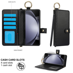 Slim Fit <span class=keywords><strong>S</strong></span> porte-stylo anneau sangle portefeuille fente pour carte fermoir à pression étui de protection complet pour Samsung <span class=keywords><strong>Z</strong></span> pli 7 6 5 <span class=keywords><strong>4</strong></span> 3 - Product Image 2