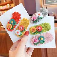 Pinces à Cheveux Crochet Faites Main en Gros avec Fleur de Marguerite pour Bébés et Petites Filles