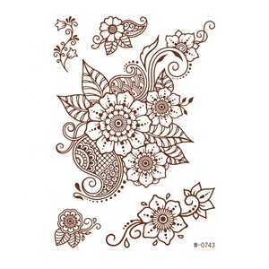สติกเกอร์ลายเฮนน่าชั่วคราว<span class=keywords><strong>สี</strong></span><span class=keywords><strong>แดง</strong></span>แบบส่วนตัว เป็นมิตรกับสิ่งแวดล้อม กันน้ำ ลายผีเสื้อและดอกไม้ สำหรับผู้ที่ชื่นชอบเฮนน่า - Product Image 5