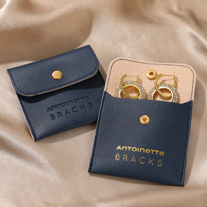 Pochette à bijoux en microfibre de luxe avec logo personnalisé, boîte à bijoux exquise pour bagues et boucles d'oreilles, ensemble d'enveloppes pour emballage - Product Image 5