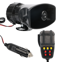 Alarme d'avertissement de voiture à 7 tons mégaphone 7 sons 120DB MIC fort klaxon de voiture 12V 100W sirène klaxon d'air haut-parleur avec prise allume-cigare
