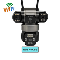 Caméra solaire Okam Pro 4 objectifs 2.4G 5G double Wifi, caméra extérieure à panneau solaire, caméra de sécurité domestique ZOOM, enregistrement 24H, caméra AOV