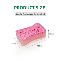 Éponge de nettoyage de cuisine en cellulose super absorbante Foamstar, 2 pièces, avec tampon à récurer au sable