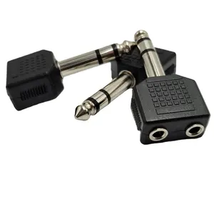 6.5mm konektor Jack Audio Stereo laki-laki ke perempuan 6.35mm 1/4 inci laki-laki ke 3.5mm 1/8 inci Jack Mono Stereo 6.35mm ke 3.5mm adaptor
