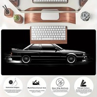 Tapis de souris de jeu PC noir, design voiture de course, luxueux, élégant et stylé, pour gamer, tapis de clavier, tapis de bureau pour ordinateur portable 900X400