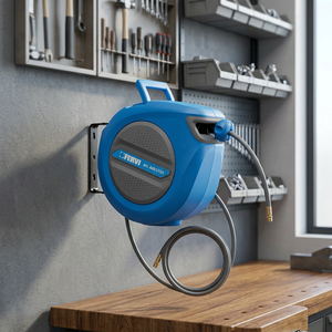 FERVI Auto Retractable Garden Hose Reel A481/15H PVC <b>Rubber</b> <b>Plastic</b> Material CNS Standard 15+1m Length 17 Bar Pressure 0-45C - Product Image 2