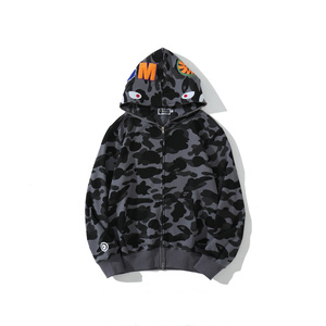Productos para Dropshipping 2026: Sudadera con Capucha Unisex de Otoño Bapees Shark con Cremallera y Estampado de Letras, 100% Algodón Felpa, Estilo Casual Urbano - Product Image 1