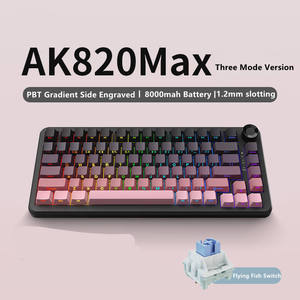 คีย์บอร์ดสำหรับเล่นเกม Ajazz AK820 Max PLUS (Flying Fish Switch) สีชมพู Tri-Mode (มีสาย/บลูทูธ/2.4G) - Product Image 2