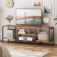 Meuble TV/Support TV Moderne en Bois Personnalisé avec Étagères Ouvertes, Écologique, pour Téléviseurs 65 Pouces et Plus, Idéal Salon et Chambre à Coucher