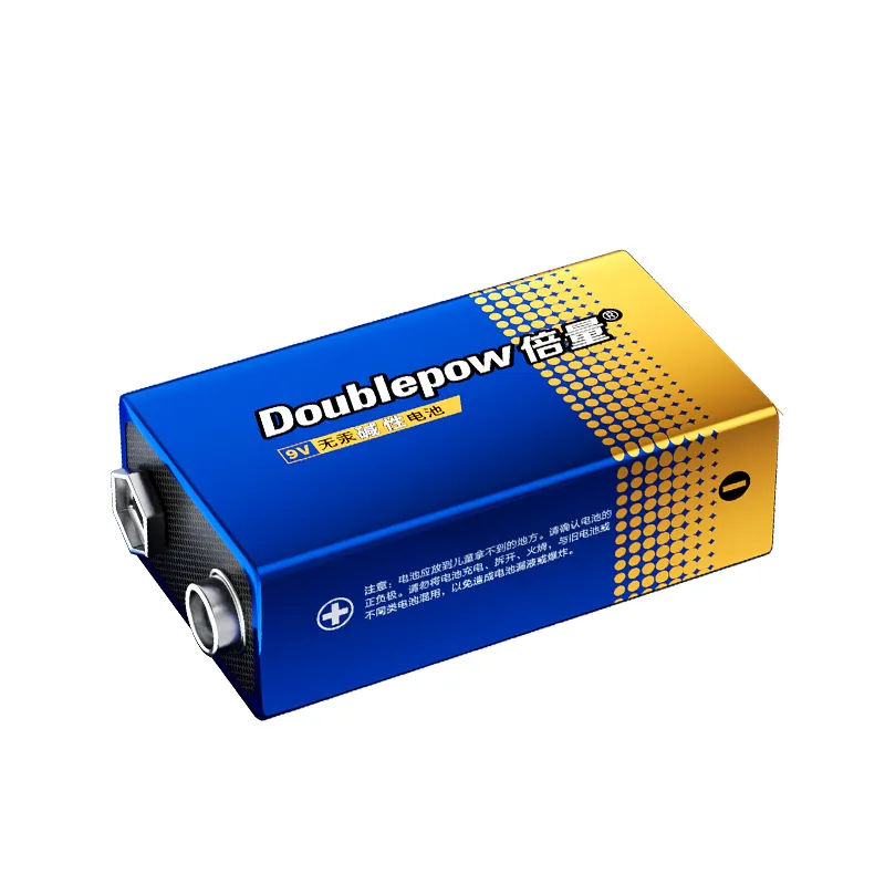 Doublepow 6lr61 9v Super Alkaline Battery 6LR61 Batteriess 9V 500mAh Dry Battery