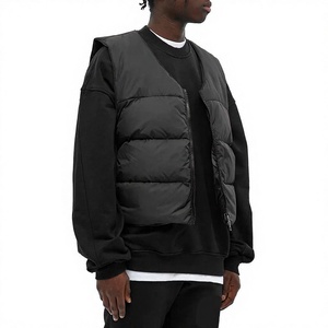 Gilet matelassé d'hiver pour homme grande taille, personnalisé OEM, respirant, imperméable, coupe-vent, écologique, décontracté et élégant, en toile avec fermeture éclair - Product Image 1