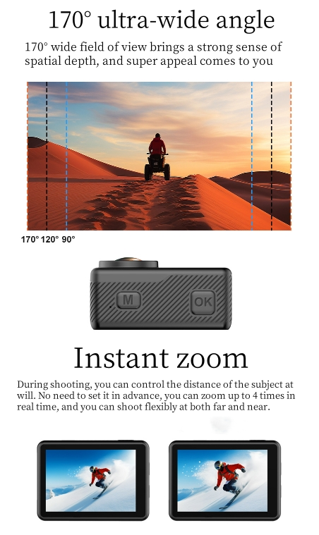 Hongdak New Outdoor Sports Diving Camera Portable Micro HD Photography Recorder 5K30FPS Sports Camera