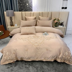 ชุดเครื่องนอนสี่ชิ้นหรูหราระดับไฮเอนด์สไตล์ยุโรปผ้าฝ้ายแท้ปักลวดลายพืชทอคุณภาพสำหรับงานแต่งงานในฤดูใบไม้ร่วง - Product Image 6