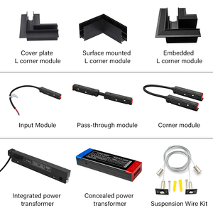 Éclairage sur <span class=keywords><strong>rail</strong></span> LED moderne Système d'éclairage sur <span class=keywords><strong>rail</strong></span> magnétique de levage encastré à la surface du <span class=keywords><strong>plafond</strong></span> en aluminium noir 90 SMD DC 48V 30000 3 ans - Product Image 5