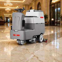Fregadora Secadora de Suelos con Operador a Bordo Personalizada, OEM ODM Directo de Fábrica, Máquina de Limpieza de Doble Cepillo de 550mm, Batería de 24V, Tanque de 70L 80L