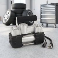 Compresseur d'air portable pour voiture à double cylindre, nouveau design, DC12V, gonfleur de pneus avec manomètre à aiguille pour voitures