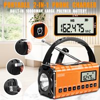 XSY-340 grosir pabrik 10000mAh Solar Power Bank darurat LED Senter tangan Crank Radio portabel