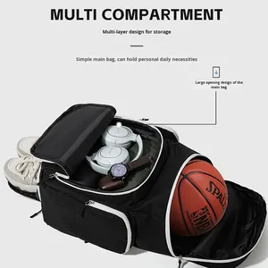 <span class=keywords><strong>Sac</strong></span> <span class=keywords><strong>de</strong></span> sport unisexe Bull Club pour entraînement <span class=keywords><strong>de</strong></span> basketball, en tissu Oxford souple, avec fermeture éclair et fermoir, plusieurs compartiments, logo épais, séparation humide/sec - Product Image 3
