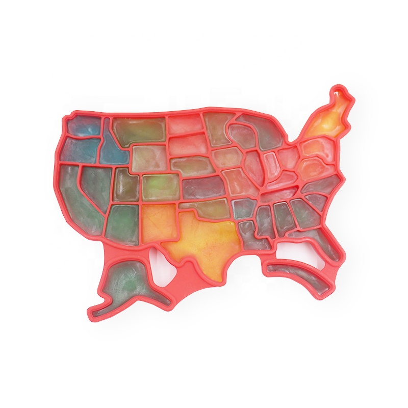 Многоразовая силиконовая форма для льда в форме американской карты, форма для морозильной камеры
