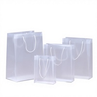 Sacs cadeaux personnalisés en PP givré transparent thermoscellables pour vêtements, supermarchés, expositions, avec poignée longue