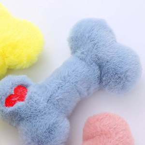 Hot Cartoon-Style Plush Dog Toys Long-Playing Bone Shaped Toy <b>Bite</b> Wear-resistant Washable Fun Sound Non-Tiring for Pets - Product Image 4
