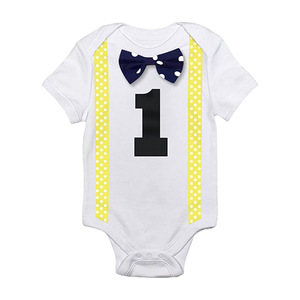 Las mejores ventas divertido bebé <span class=keywords><strong>niño</strong></span> Primer Cumpleaños ropa de <span class=keywords><strong>niño</strong></span> con corbata de moño - Product Image 1