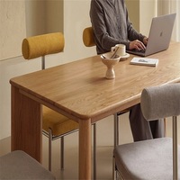 Table à manger en bois massif de style japonais, table rectangulaire minimaliste moderne, table à manger pour 4 personnes, mobilier de maison, ensemble de salle à manger pour maison d'hôtes