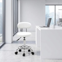 Chaises de bar design élégantes en cuir surpiqué avec base métallique, pivotantes à 360° et réglables, pour boutique, opticien, showroom d'optique