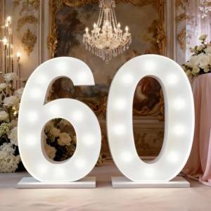 Letra 3D <span class=keywords><strong>de</strong></span> Metal <span class=keywords><strong>de</strong></span> 4 pies con Efecto Óptico <span class=keywords><strong>de</strong></span> Ilusión <span class=keywords><strong>de</strong></span> Abismo, Espejo Infinito para Cumpleaños, Bodas, Fiestas y Eventos - Product Image 2