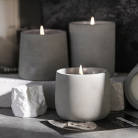 Vases à bougies en béton cylindriques de haute qualité de 6 oz, pots et bocaux en ciment vides pour les mariages et la fabrication de cire de bougie, nouveau style