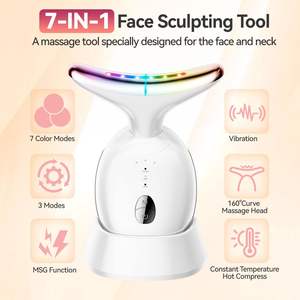 Elektrische nek- en gezichtsmassager met rood lichttherapie, gezichtsverzorgingsapparaat voor thuisgebruik, EU/UK stekkertype, gezichtsvormende <span class=keywords><strong>wand</strong></span> - Product Image 3