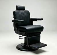 Chaise de Barbier Ergonomique Professionnelle Haut de Gamme avec Appui-tête Réglable et Repose-pieds Pliable
