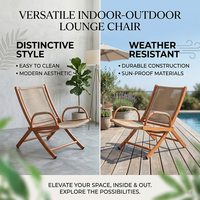 Chaise longue pliante d'extérieur moderne avec table d'appoint, chaise longue en acier résistant aux intempéries pour patio, jardin, balcon