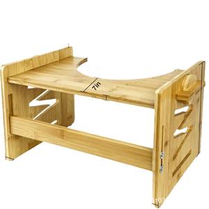 Taburete de baño de madera natural para niños, altura ajustable, taburete de bambú sólido, asiento elevador para baño, hecho en Shandong - Product Image 2