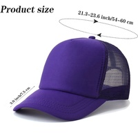 Vente en gros de chapeau de camionneur en maille design violet Casquettes de sport en strass Casquette de baseball en daim brodée à 5 panneaux pour l'extérieur