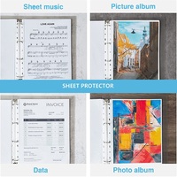 Protecteur de feuille de Documents à feuilles mobiles, sac de dossier Transparent A4 à bord blanc 11 trous à bas prix