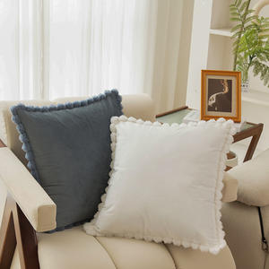 Housse de coussin carrée en velours uni, lavable, décoration d'intérieur, pour canapé, salon, usage intérieur - Product Image 5