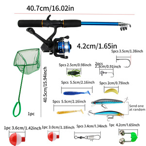 Set Canna da Pesca Telescopica Mini e Mulinello per Principianti - Attrezzatura Completa con Esche, Ami e Borsa per Fiumi, Laghi e Mari - Product Image 4