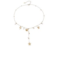 Collar de Moda con Colgante de Estrella de Mar y Concha de la Serie Océano, Chapado en Acero Inoxidable con Oro de 18K, Estilo Sofisticado para Mujer