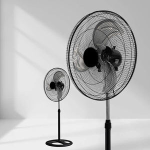 <span class=keywords><strong>Ventilateur</strong></span> de sol oscillant en fer, 3 pales, classe A d'efficacité énergétique, moteur AC 50W pour garage, maison et usage commercial - Product Image 1