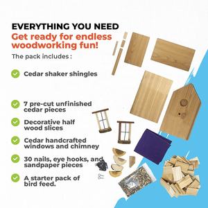 Mangeoire pour oiseaux, Pack plat en bois, perchoirs personnalisables, Kit de construction, travail du bois, pour enfants et adultes - Product Image 5