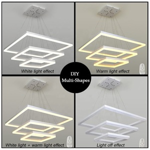 Lustre <span class=keywords><strong>LED</strong></span> simple en gros pour salon, style nordique, carré, artistique, créatif, pour <span class=keywords><strong>salle</strong></span> à manger, chambre, bar, éclairage - Product Image 5