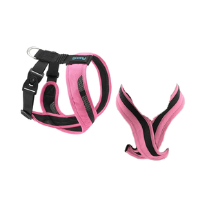 Gooby Comfort X Ein Hunde geschirr <span class=keywords><strong>Flamingo</strong></span> Pink Medium für kleine mittelgroße Hunde Atmungsaktives Netz Stoß dämpfend Easy Snap - Product Image 1
