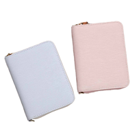Diskon besar dompet penyimpan kartu kulit 15 Slot Premium dengan perlindungan RFID saku koin Zippy dan tali pergelangan tangan dapat dilepas