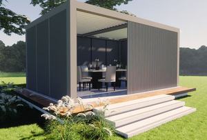 Kits <span class=keywords><strong>de</strong></span> toiture <span class=keywords><strong>de</strong></span> pergola en aluminium pour <span class=keywords><strong>jardin</strong></span>, couverture <span class=keywords><strong>de</strong></span> patio arrière 4m x 3m, auvent rétractable avec toit à lamelles et écran - Product Image 5