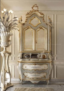 Mueble de <span class=keywords><strong>Cocina</strong></span> Estilo Rococó, <span class=keywords><strong>Aparador</strong></span> de Madera con Espejo Dorado de Lujo - Product Image 5