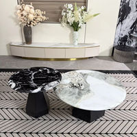 Table basse combinée haut-basse au design moderne et minimaliste, style italien, pour salon, maison, luxe circulaire, petit appartement
